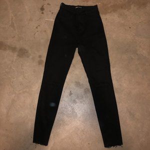 High-Waisted Black Skinny Jeans